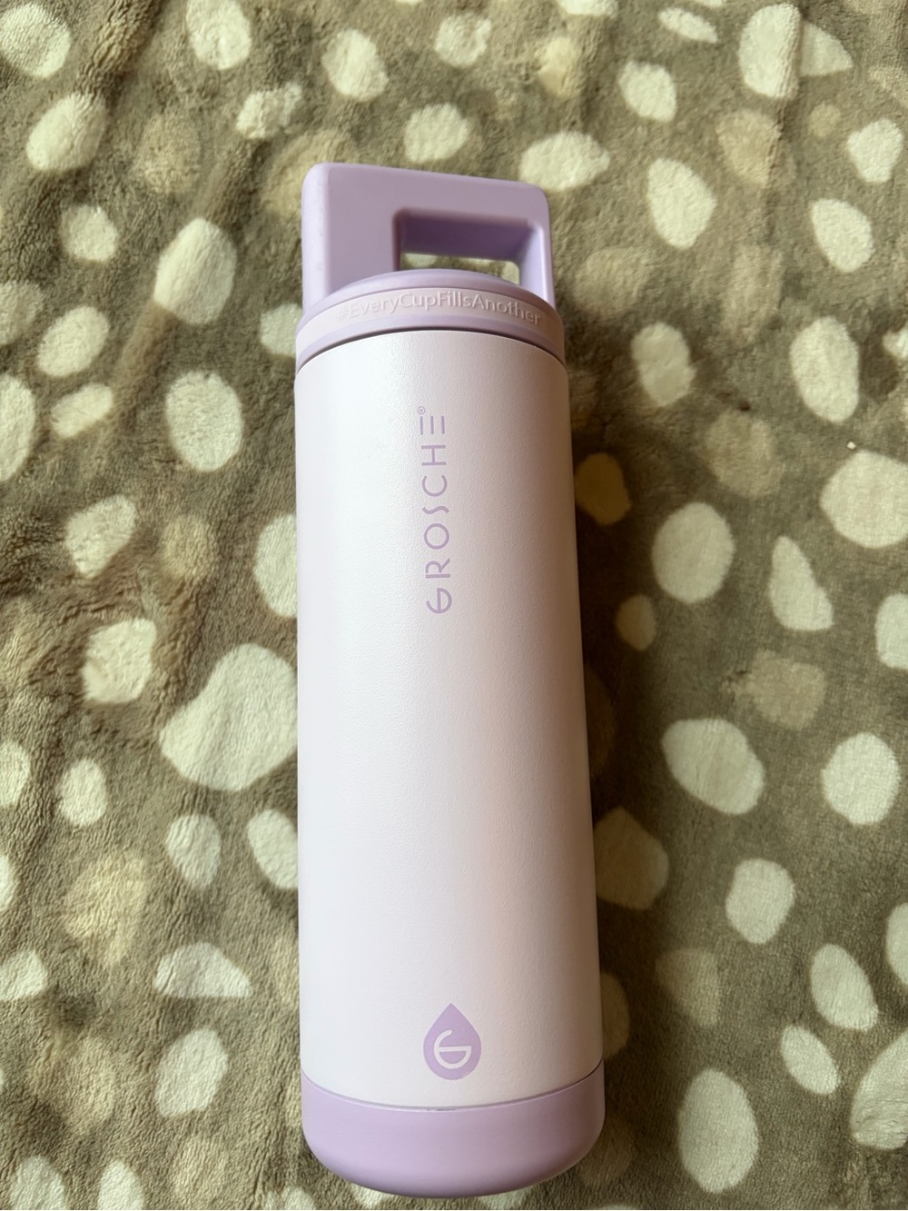 GROSCHE Alpine Flip Straw Water Bottle 20oz Lavender Lilac New